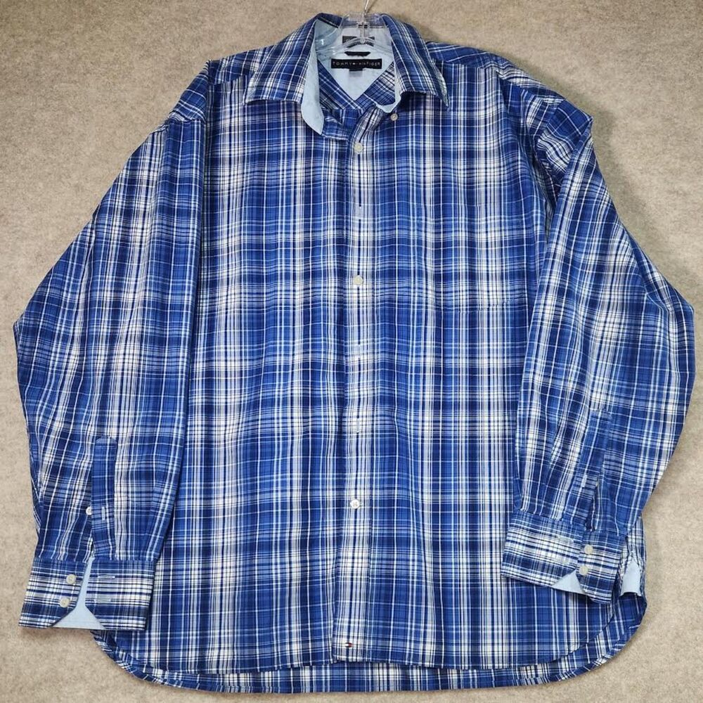 Tommy Hilfiger Men's Blue Plaid with Contrasting Accents Size XL